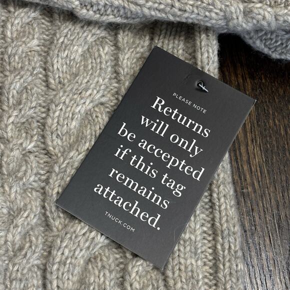 NWT‎ Tuckernuck Arthur Cable Knit Cardigan Sweater Gray Wool Blend Cropped XXL - Picture 16 of 16